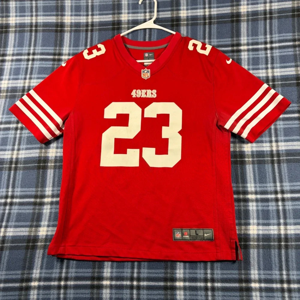 Nike San Francisco 49ers Christian McCaffrey 23 Youth Jersey Red Size L 14-16